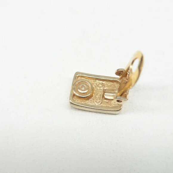100% Authentic DIOR Gold-Tone Metal Clip-On Earrings 243-092924 - Picture 5 of 10